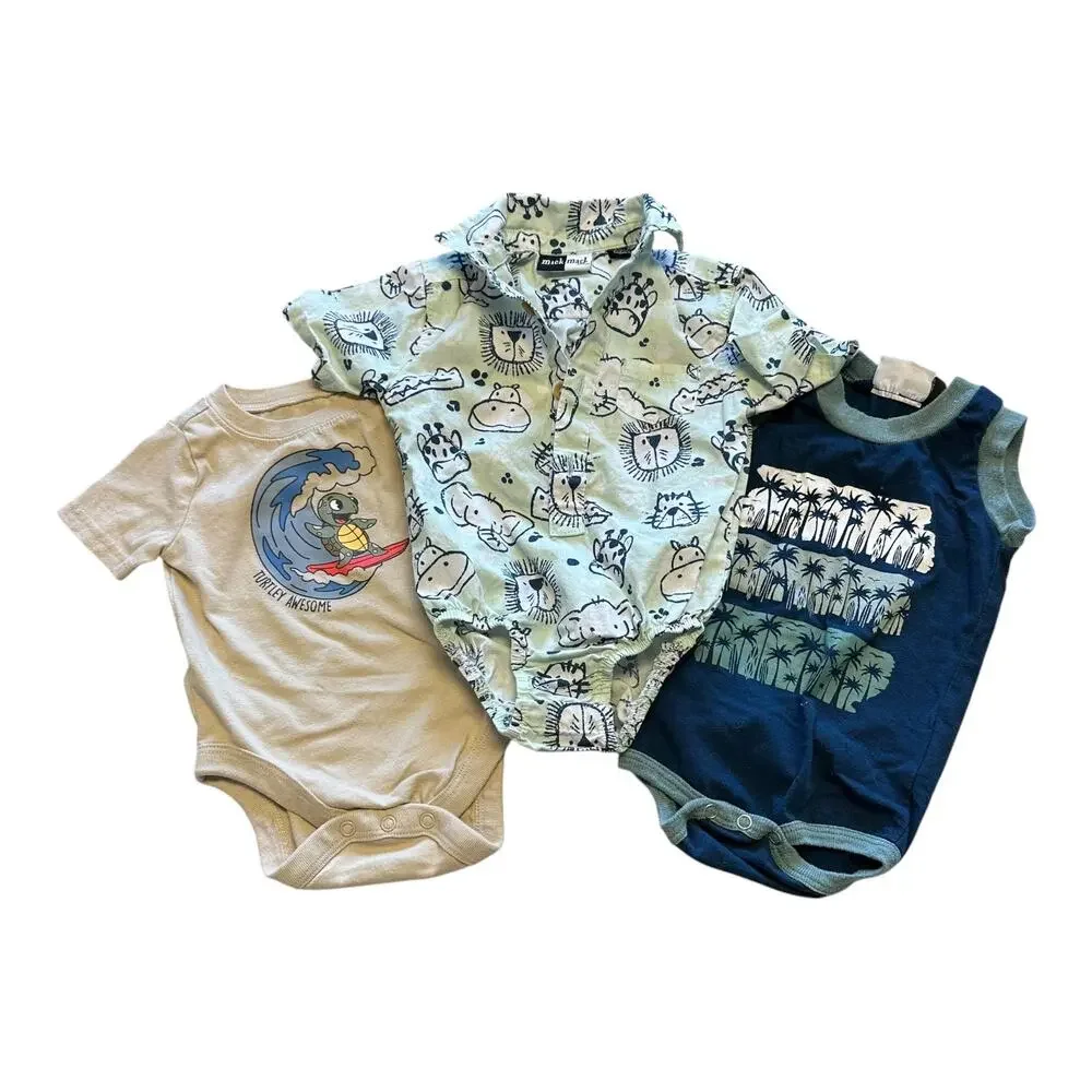 Baby Boy Clothing Bundle Size 6-9 Months Outfits Bottoms Pants Blue Animal Tree